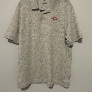 Cincinnati Reds Cutter & Buck Advantage Polo Space Dye - Gray